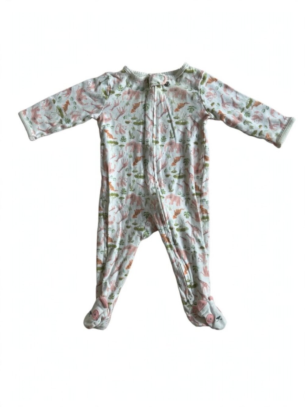 Carter's Baby Girl Footed Sleeper 6M Pink Safari Animals